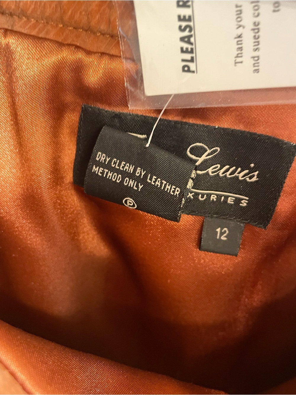NWT Vintage Terry Lewis 100% Leather Rust Maxi Skirt Size 12 - Picture 8 of 11